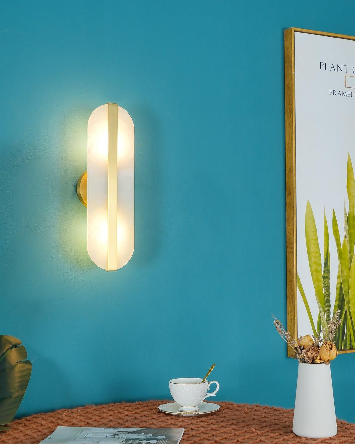 Stone Wall Alabaster LED Sconce