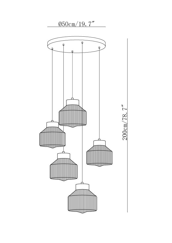 Striped Spinning Top Pendant Light