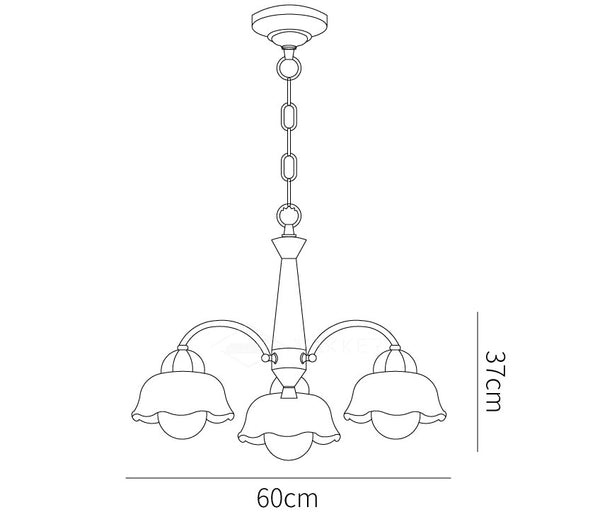 Swedish Modern Gold Chandelier