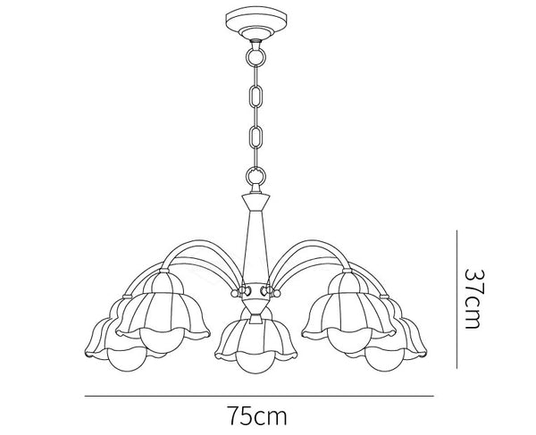 Swedish Modern Gold Chandelier