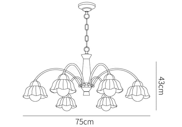 Swedish Modern Gold Chandelier
