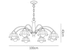 Swedish Modern Gold Chandelier