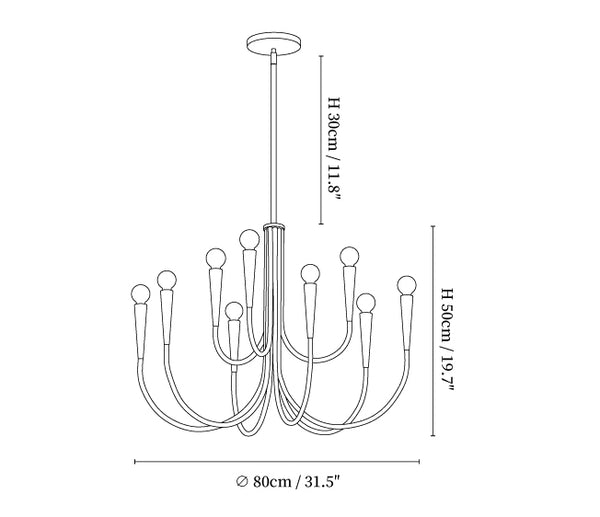 Swoop Arm Chandelier