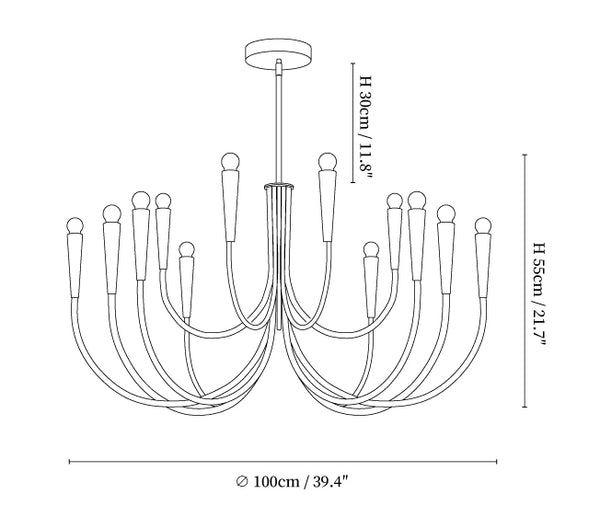 Swoop Arm Chandelier