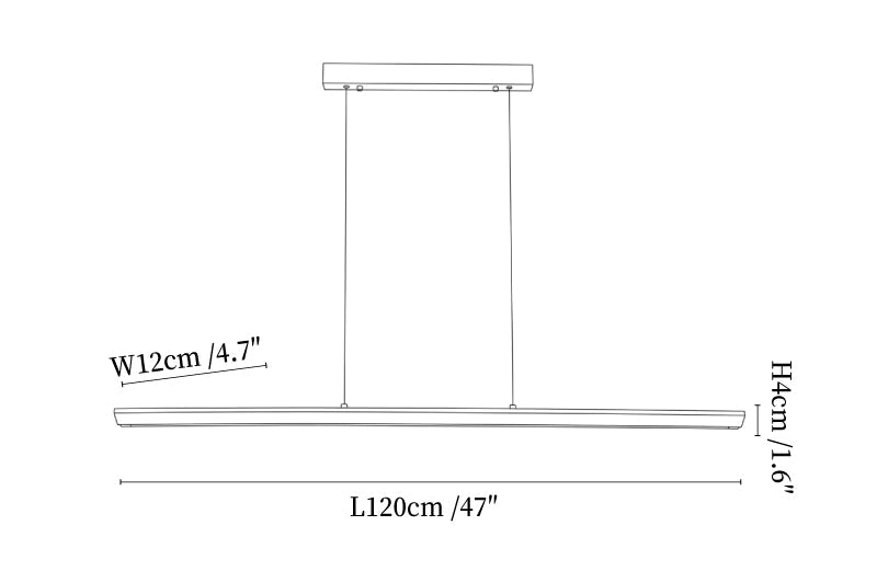 Tapered Wood Linear Pendant Lamp