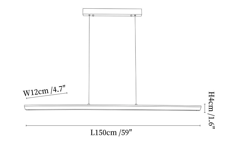 Tapered Wood Linear Pendant Lamp