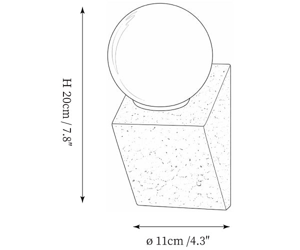 Tavian Orb Travertine Wall Lamp