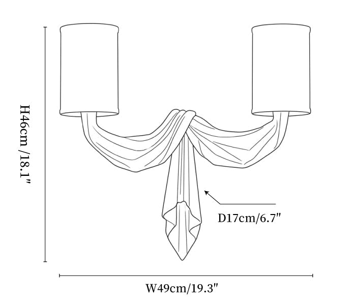 Teatro Draped Double Wall Sconce