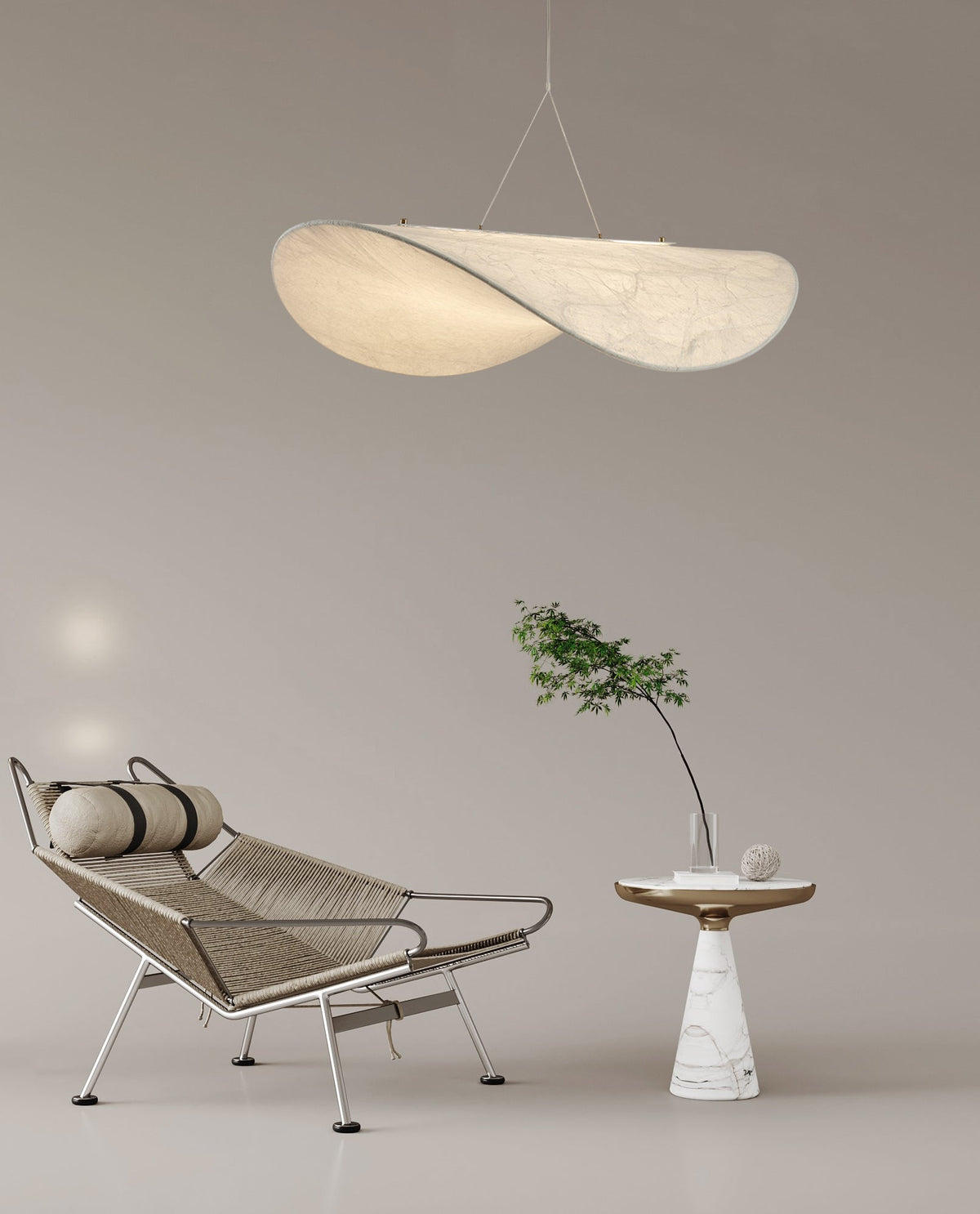 Tense Silk Pendant Light