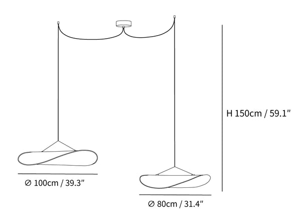 Tense Silk Pendant Light