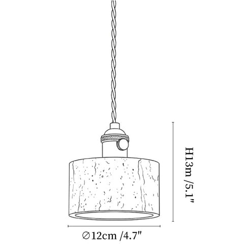 Terraform Travertine Pendant Light