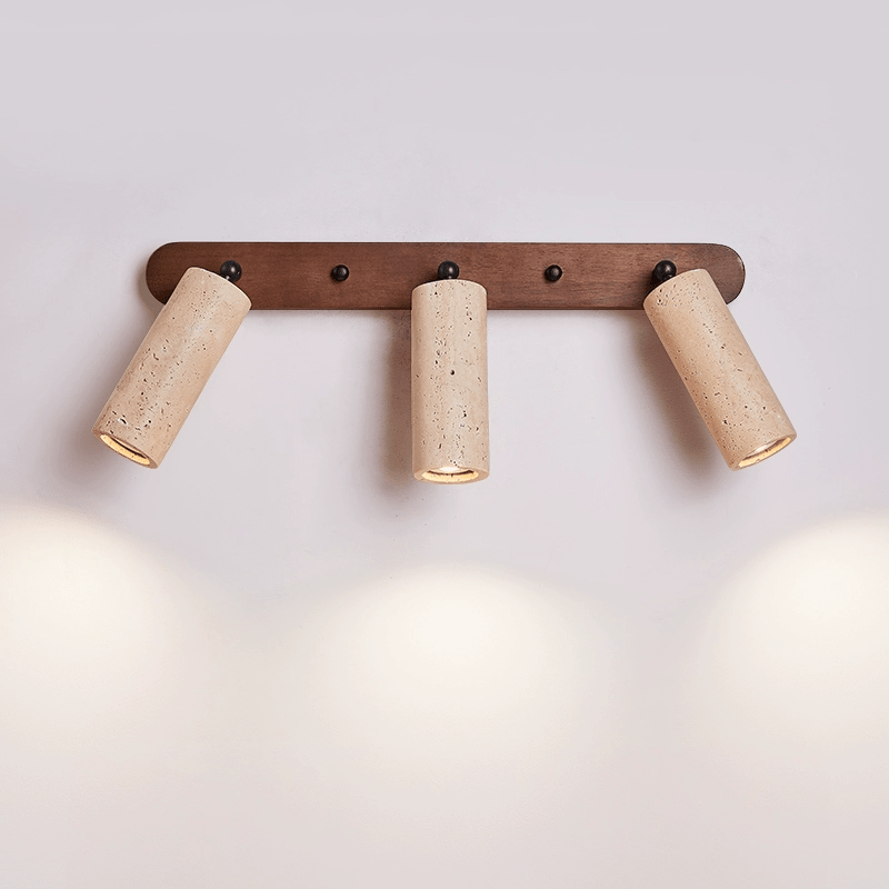 Travertine Triple Spotlight Wall Lamp