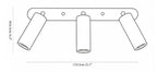 Travertine Triple Spotlight Wall Lamp