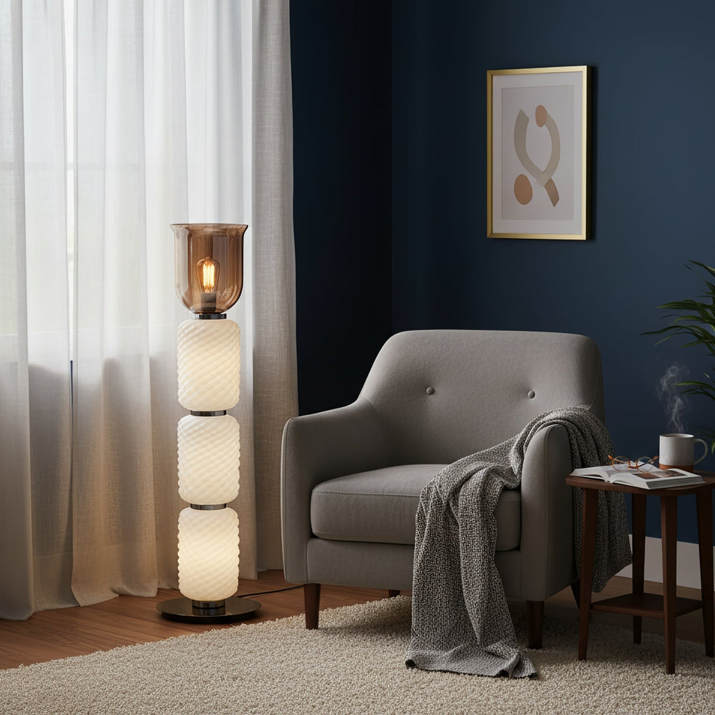 Textured Layered Glass Floor Light