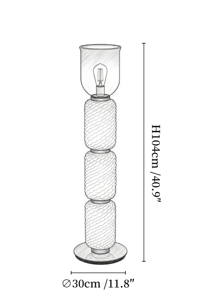 Textured Layered Glass Floor Light