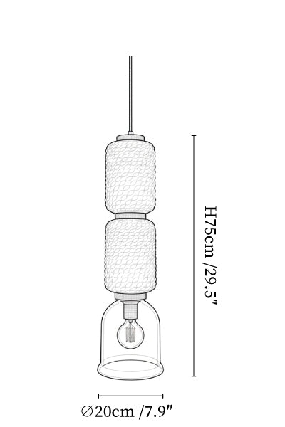 Textured Layered Glass Pendant Light