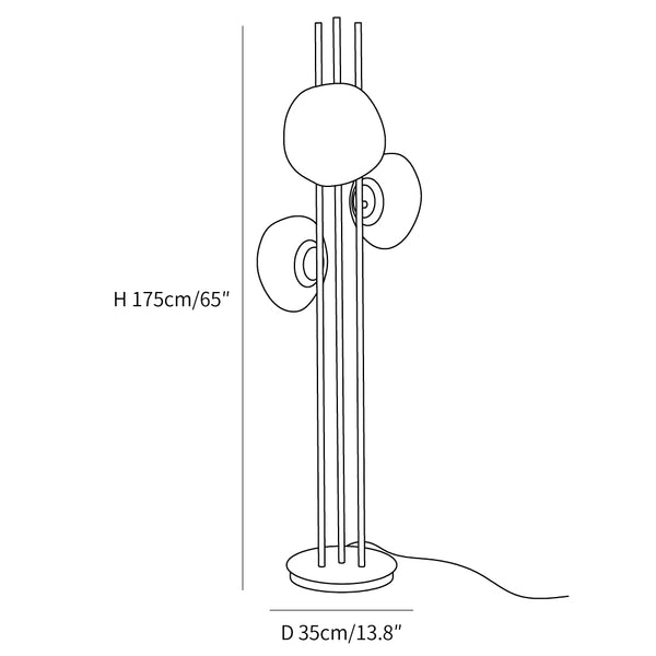Three Lava Glass Floor Lamp