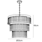 Three Tiered Wood Beaded Chandelier