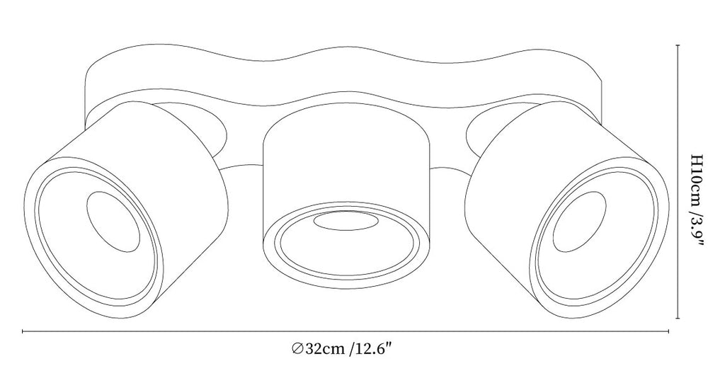 Three-heads Rotating Folding Ceiling Lamp