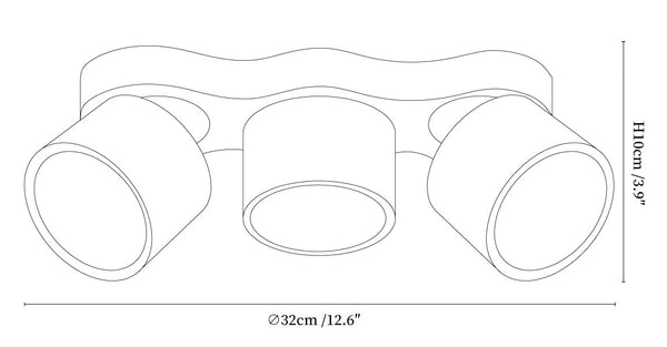 Three-heads Rotating Folding Ceiling Lamp