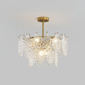 Tiered Carved Glass Chandelier