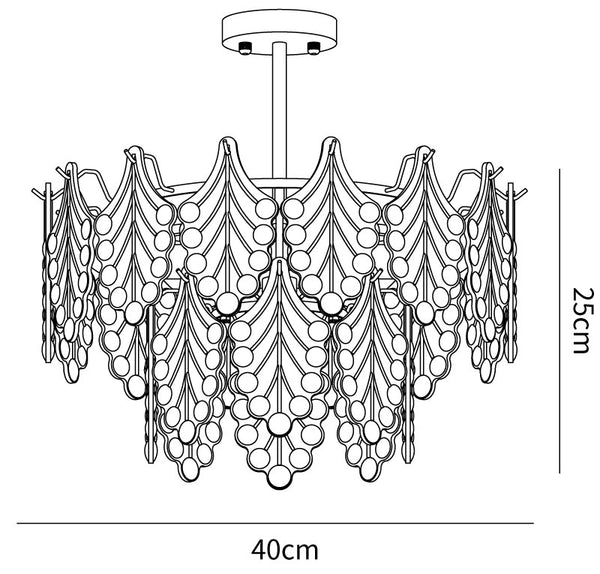 Tiered Carved Glass Chandelier