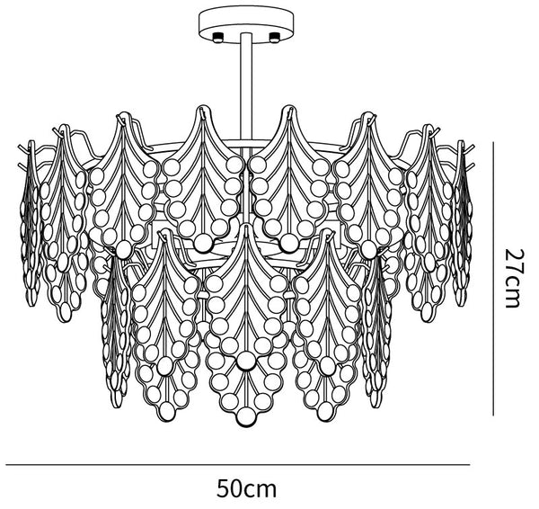 Tiered Carved Glass Chandelier