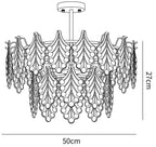 Tiered Carved Glass Chandelier