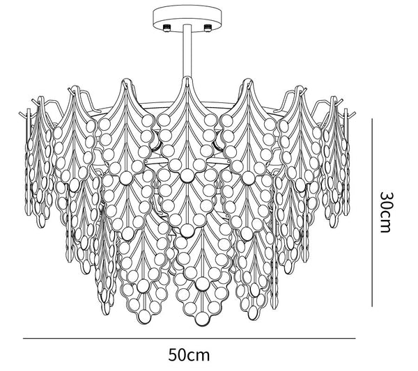Tiered Carved Glass Chandelier