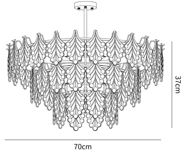 Tiered Carved Glass Chandelier