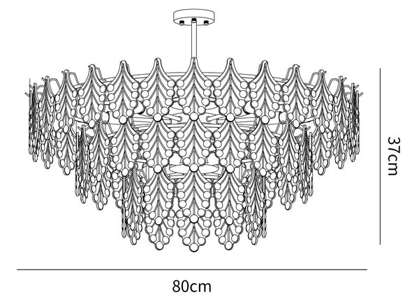 Tiered Carved Glass Chandelier