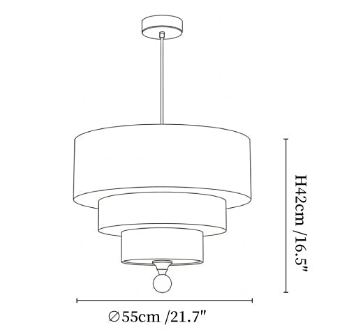 Tiered Fabric Pendant Light