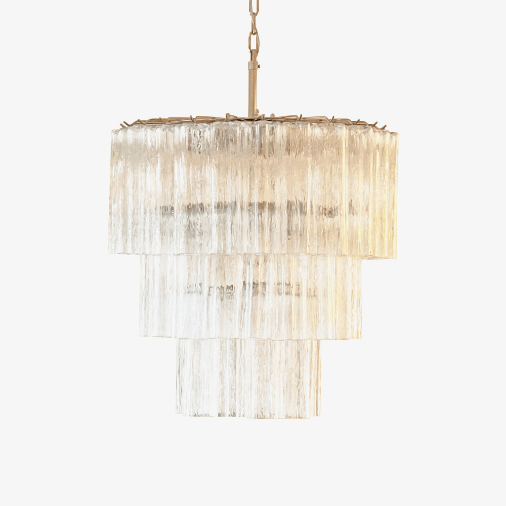 Tiered Tube Murano Glass Chandelier
