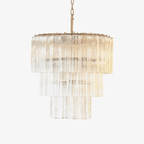 Tiered Tube Murano Glass Chandelier