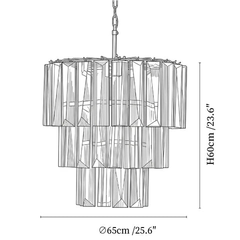 Tiered Tube Glass Chandelier