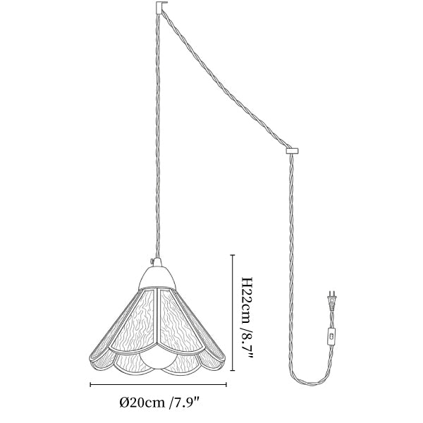 Tiffany Stained Glass Swag Pendant Lamp