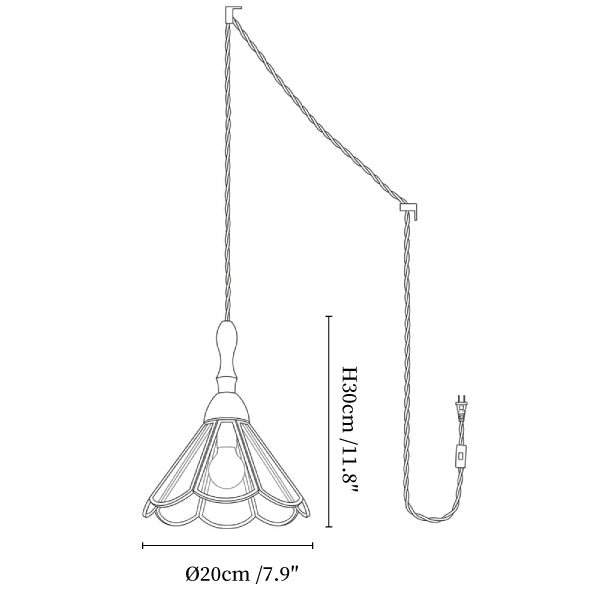 Tiffany Stained Glass Swag Pendant Lamp