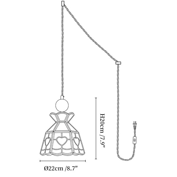 Tiffany Stained Glass Swag Pendant Lamp