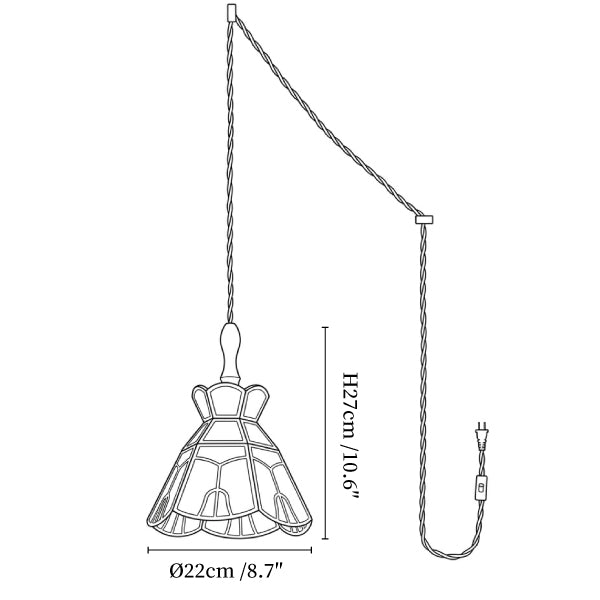 Tiffany Stained Glass Swag Pendant Lamp
