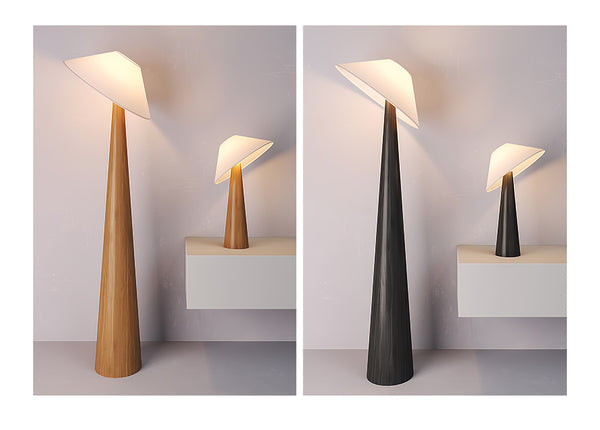 Tilt Hat Wooden Table Lamp