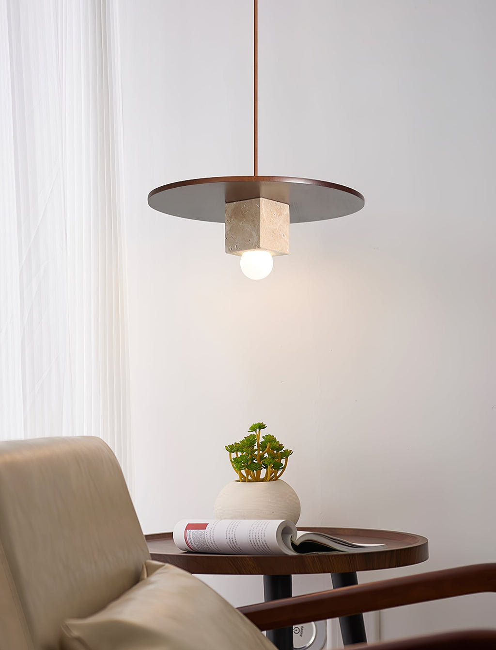 Tondo Stone Disc Pendant Light
