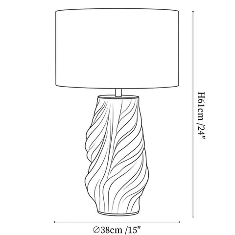 Tortile Twisted Ceramic Table Lamp