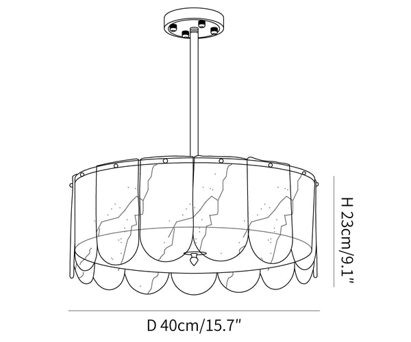 Traditional Classic Metal Glass Chandelier