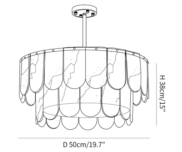 Traditional Classic Metal Glass Chandelier