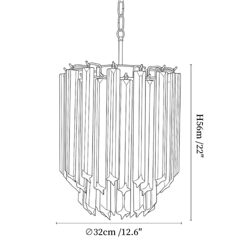 Transparant Glass Prism Chandelier