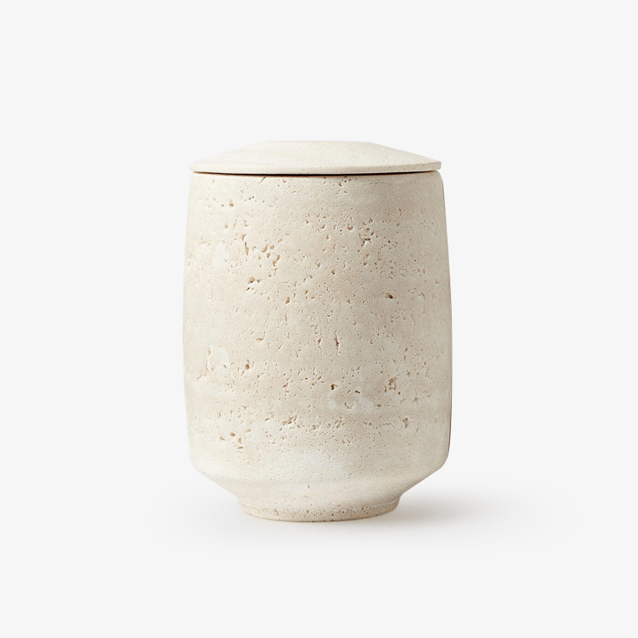 Travertine Candle Holder