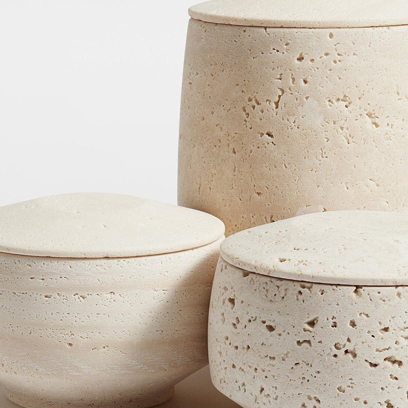Travertine Candle Holder