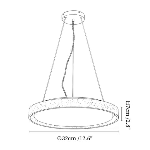 Travertine Circle LED Pendant Light