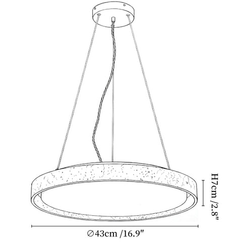 Travertine Circle LED Pendant Light