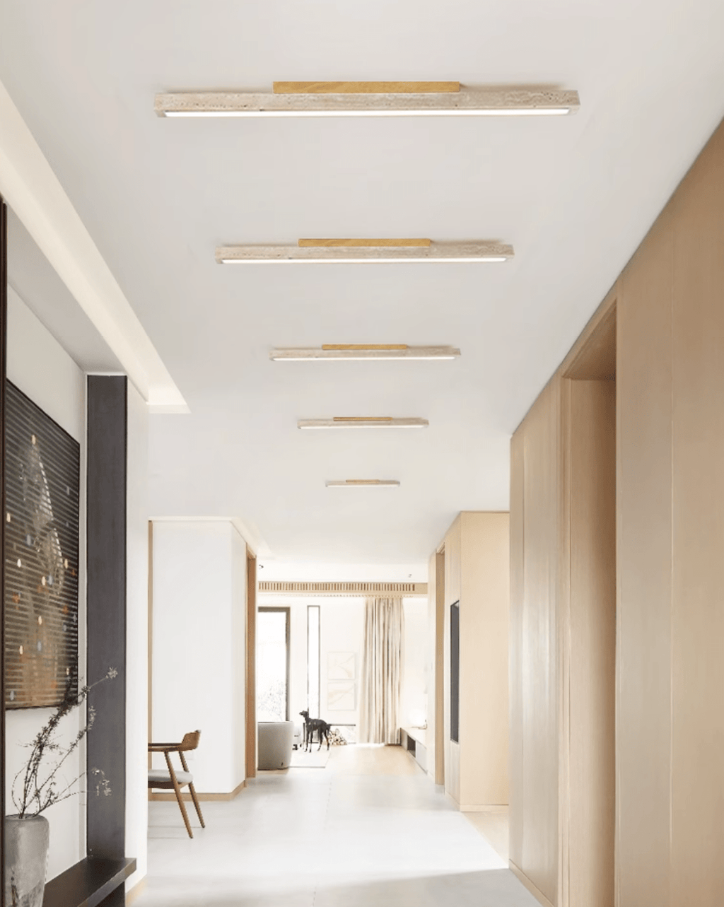 Travertine Column Ceiling Light